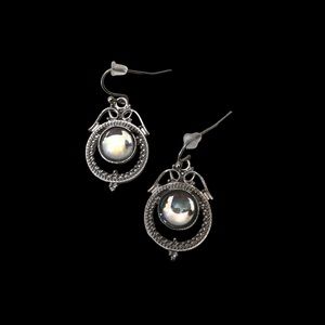 Crystal Dangle Cubic Zirconia Circular Women's Silver Earrings